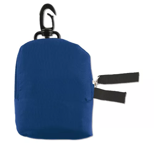 Bolsa de compra plegable de poliéster 190T. En funda con gancho de plástico. Disponible en varios co